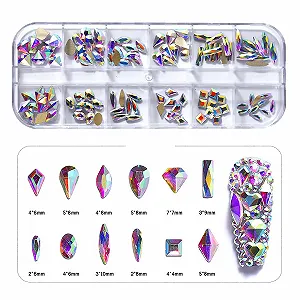 Кристаллы для ногтей Микс AB Flat Back 1000 шт. synthetic.ua - Фото 1