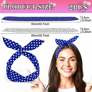 Пов'язка на голову в горошок synthetic.ua - Фото 1