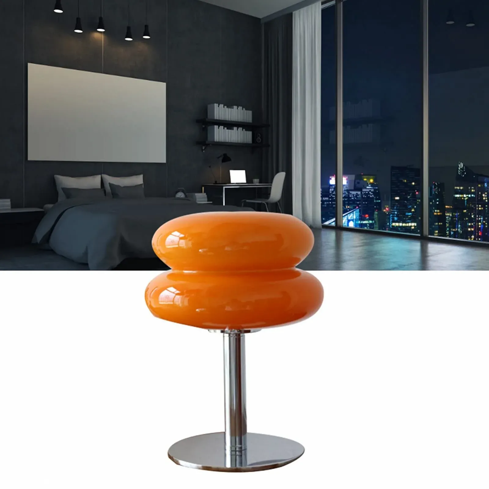 Настільна лампа Кришталева у формі торта USB Помаранчева, фото №2