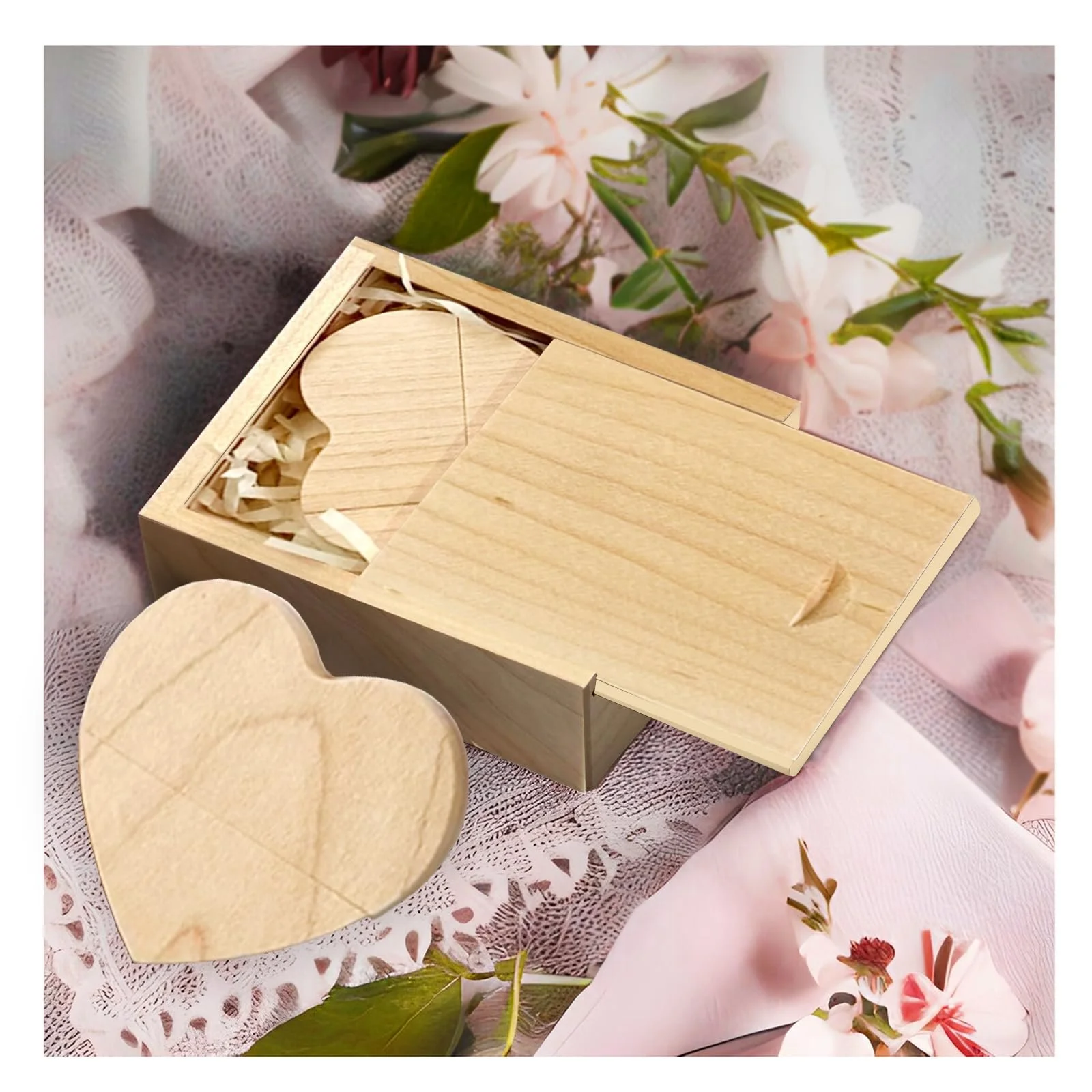 USB-накопичувач TATMOHIK 64 ГБ USB 3.0 Wooden Heart Maple з дерев'яною коробкою, фото №6 USB-накопичувач TATMOHIK 64 ГБ USB 3.0 Wooden Heart Maple з дерев'яною коробкою, фото №6