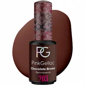 Гель-лак Pink Gellac 203 Chocolate Brown, коричневый, 8 мл - Фото 1