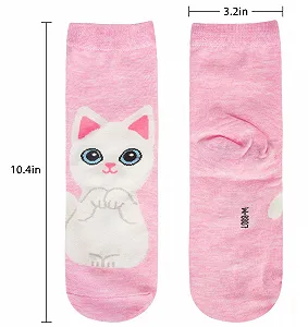 Шкарпетки Жіночі з бавовни з тваринами (6 пар) Собака Кішка Різні кольори One Size synthetic.ua - Фото 1