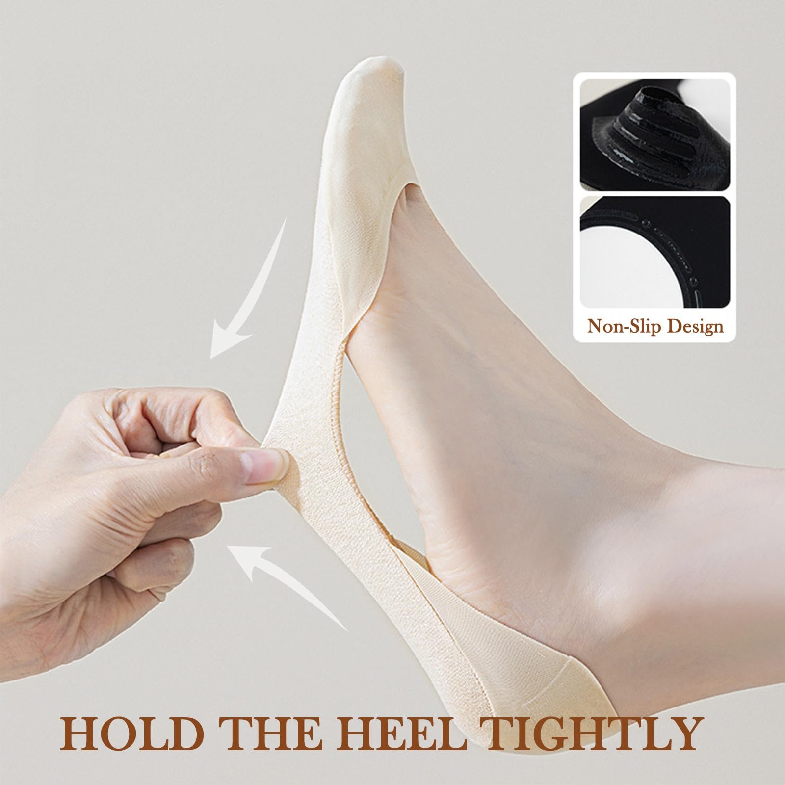 Женские носки сверхнизкой посадки Ice Silk с хлопковой подкладкой, 6 пар, фото №3