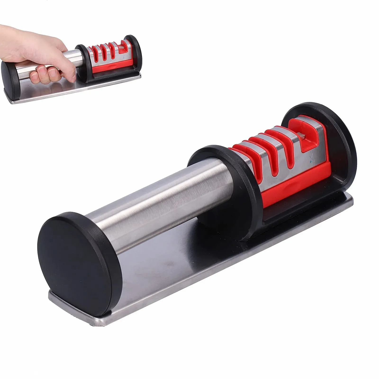 Точило для ножів ручна багатофункціональна 3 зони заточування, фото №3