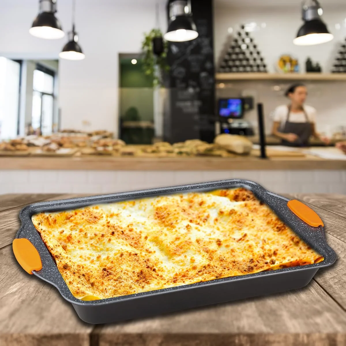 Ростер BERLINGER Haus Granit Diamond Line 36 см Black/Orange, фото №6