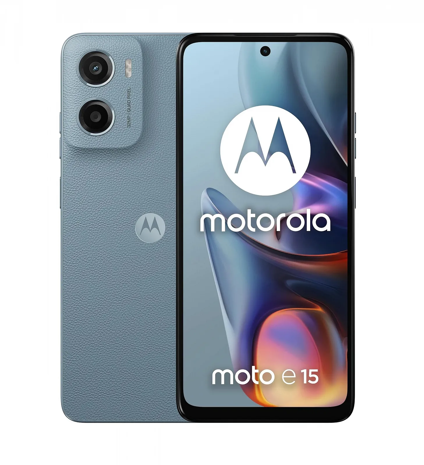 Смартфон Motorola Moto E15 2/64 GB 32 Мп Camera + Flicker Protection Sensor 6.67 дюйма HD+ 90 Гц Corning Gorilla Glass 3 5200 мАг MediaTek Helio G81 Extreme Android 14 Go Edition Misty Blue, фото №1