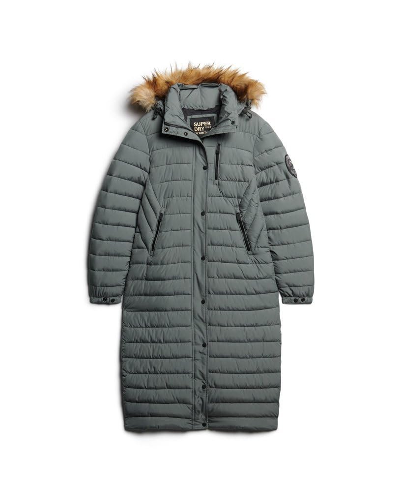 Куртка пуховая с капюшоном Superdry Fuji женская длинная, фото №5