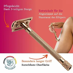 Т-образная бритва MERKUR 24G с 10 лезвиями Rose Gold synthetic.ua - Фото 1