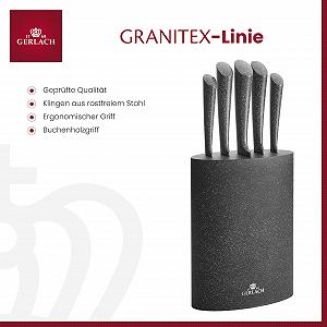 Набор ножей Gerlach Granitex, 5 ножей из нержавеющей стали с гранитным покрытием в деревянном блоке synthetic.ua - Фото 1