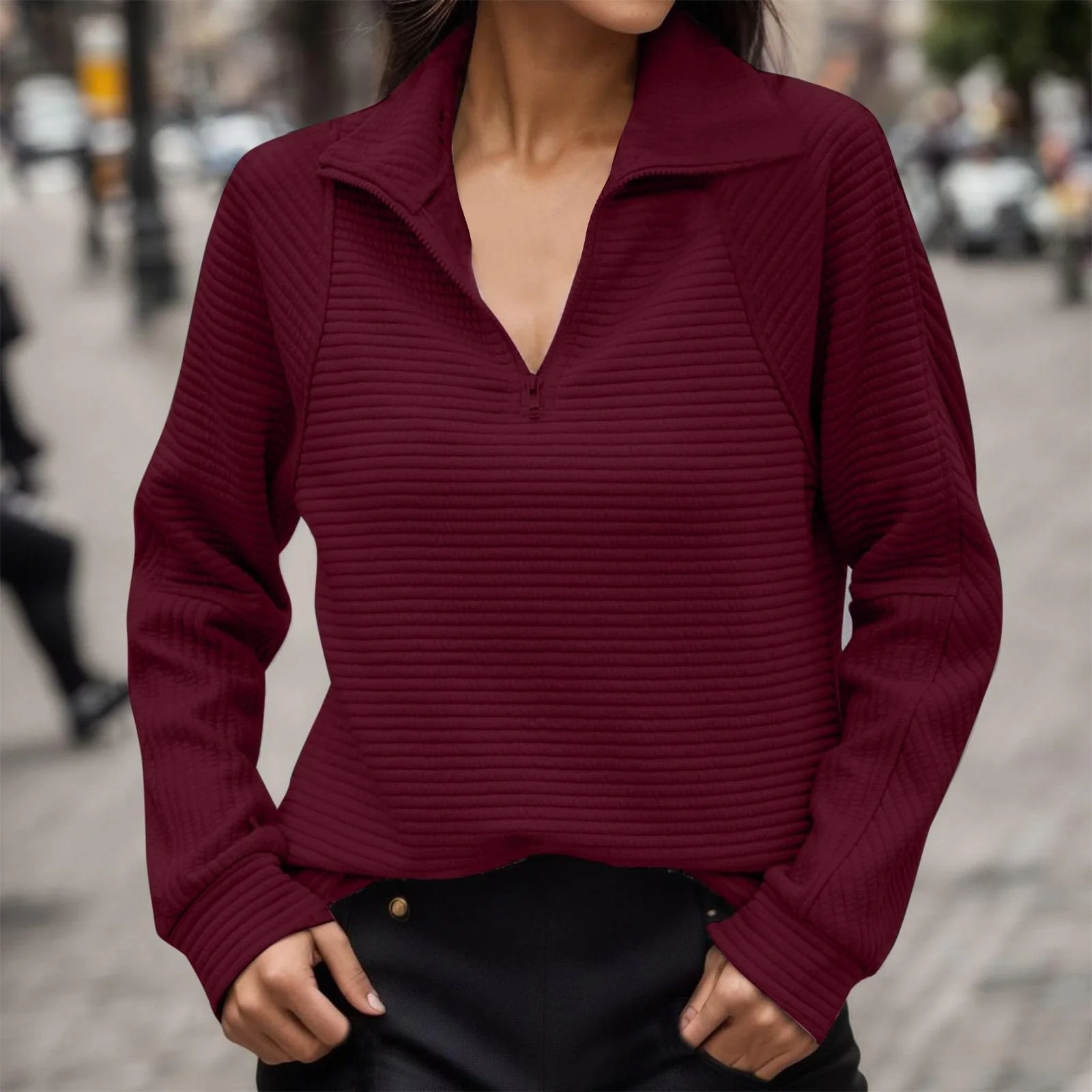 Жіноча толстовка на блискавці 1/4 Backwoods Однотонний, фото №2