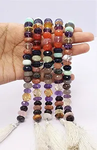 Бусины Rondella Полу multi граненые 9.5-10 мм, нить длиной 25 см, бусины из драгоценных камней для ожерелья и браслета - Фото 1