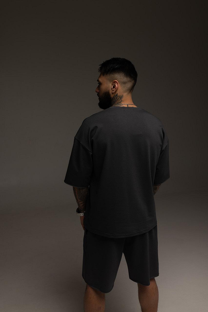 Костюм мужской летний графит Calvin Klein Стильный оверсайз на лето Базовый комплект для мужчины, фото №9