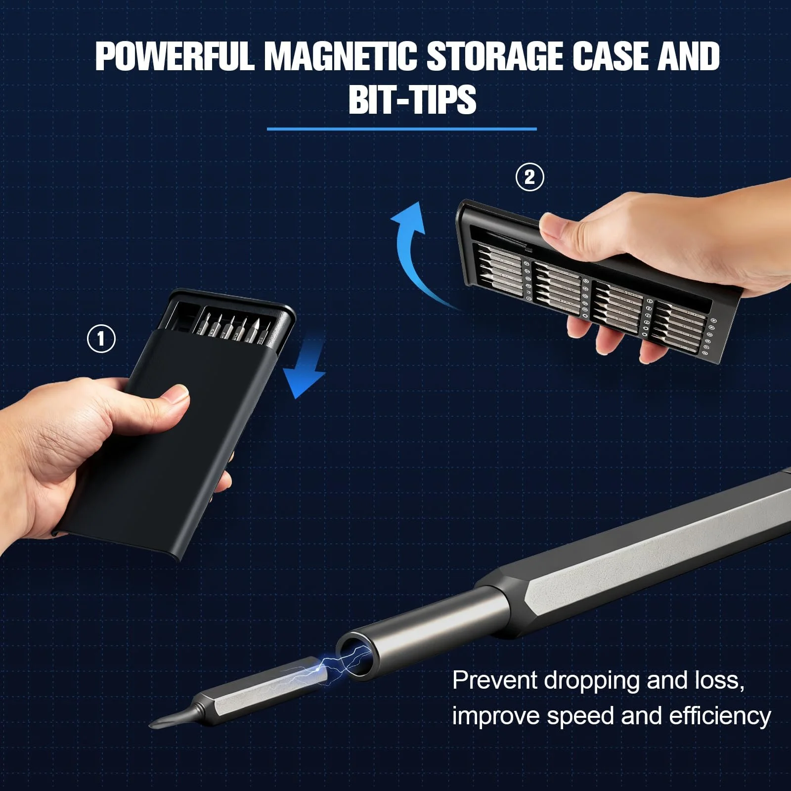 Набір міні-викруток 25 в 1 прецизійний магнітний для електроніки та годинників, фото №4