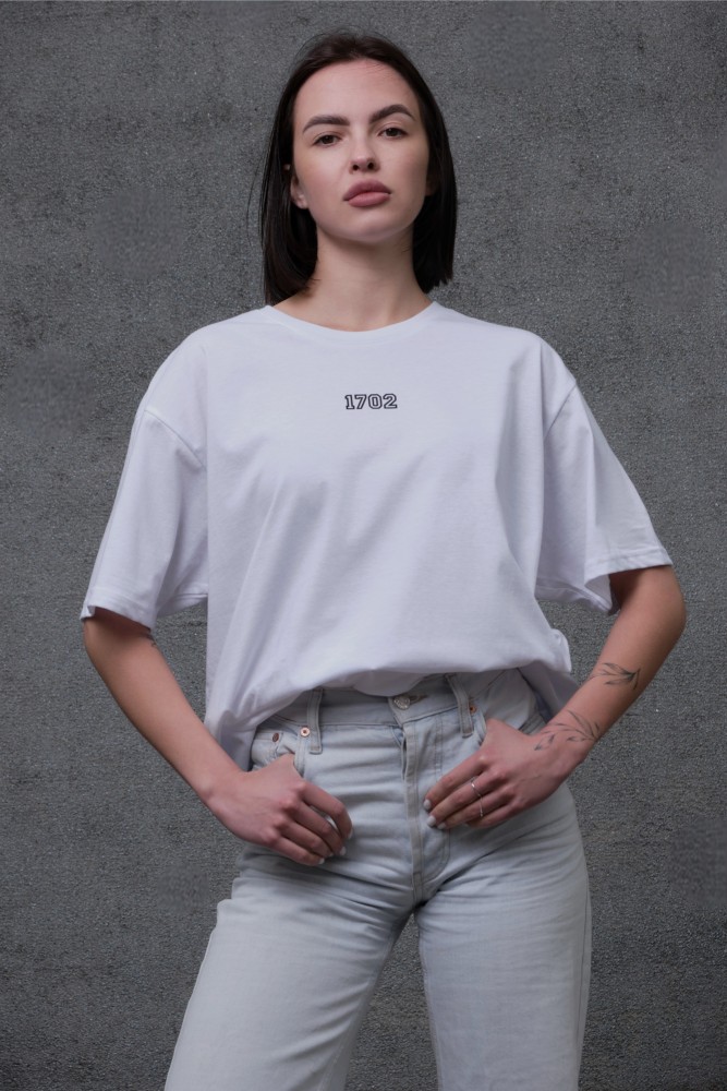 Оверсайз футболка з принтом Without respirator white, фото №6