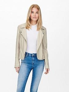 Куртка ONLY ONLGEMMA Faux Leather Biker OTW NOOS из искусственной кожи Бежевый L - Фото 1