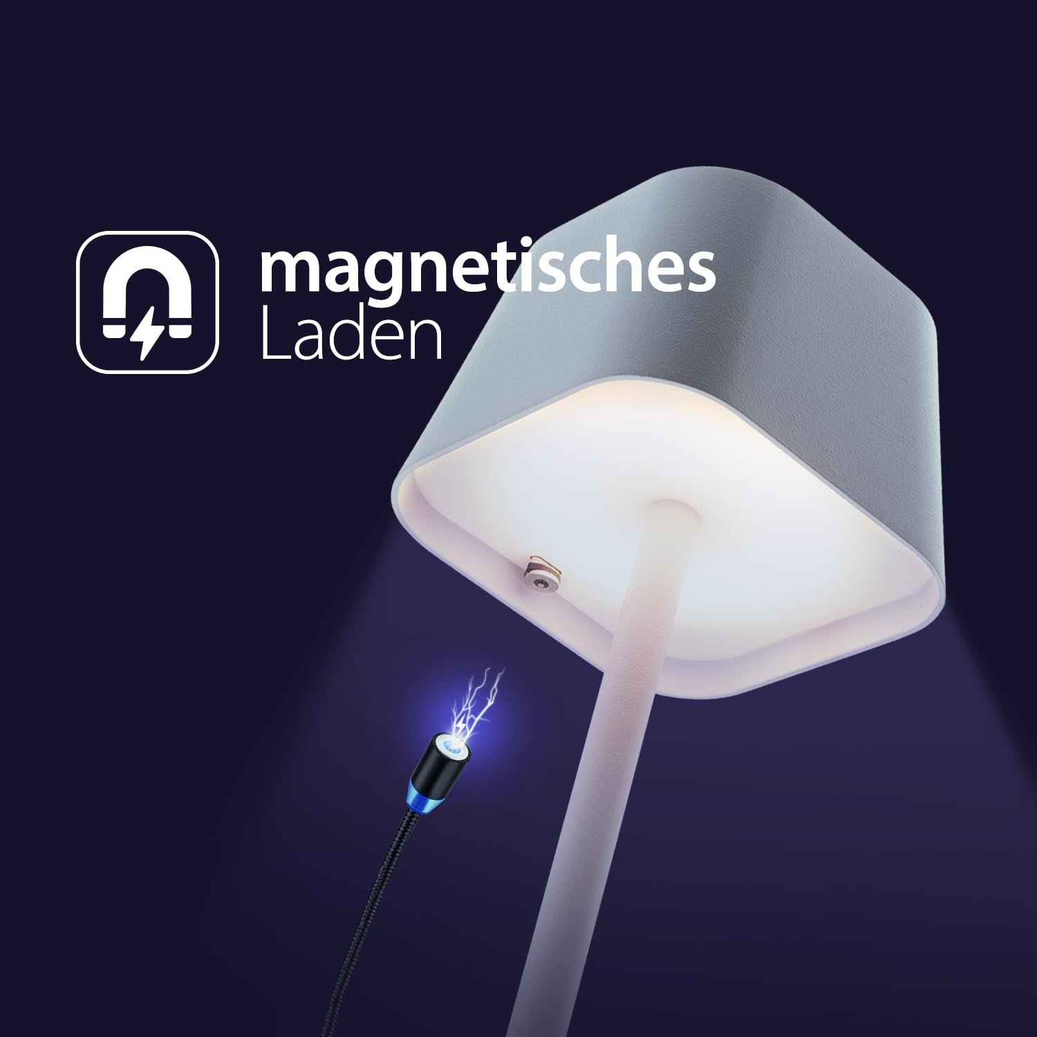 Настільна лампа SECURIT Georgina LED Дивмована Бездротова USB 38x11x11 см Біла, фото №3