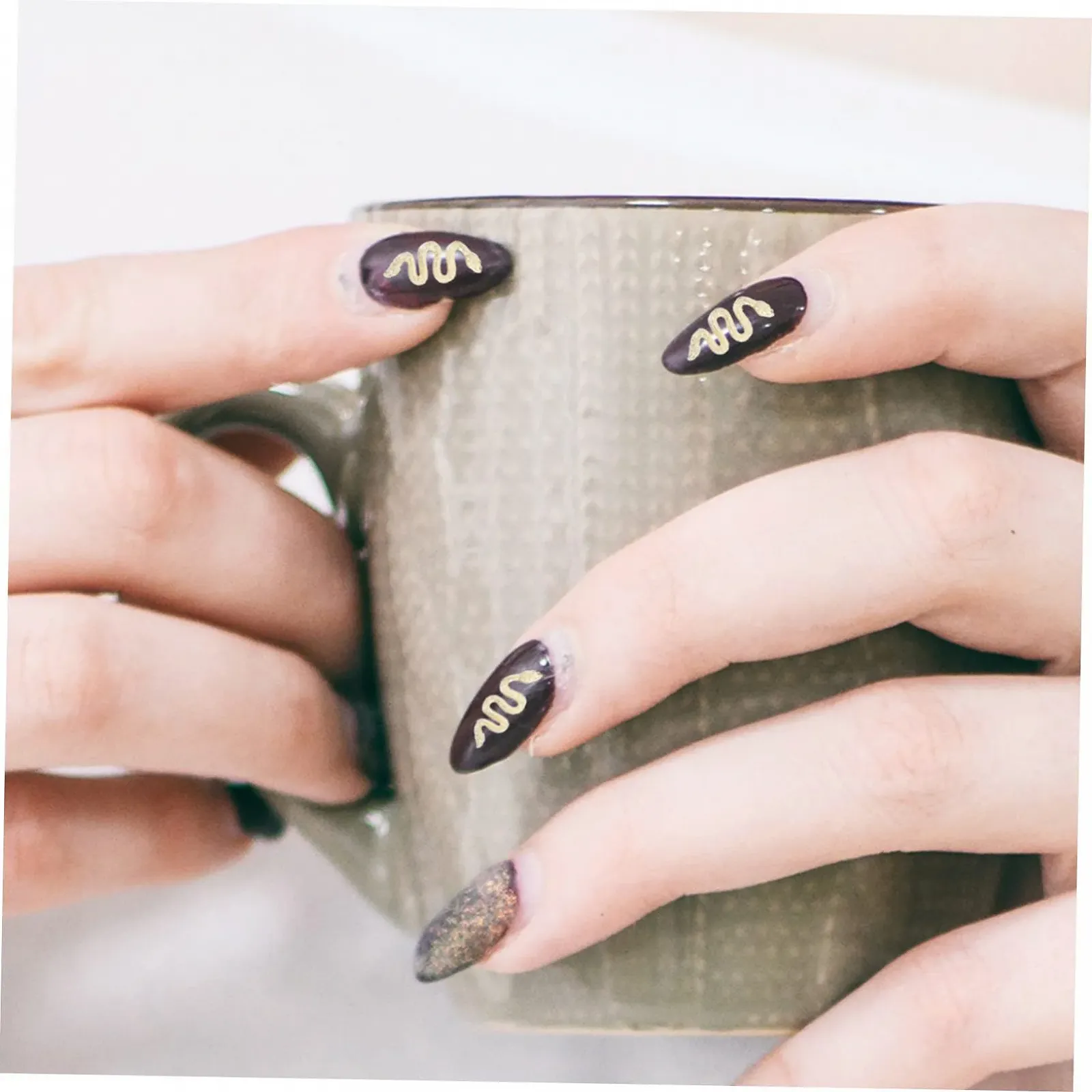 Прикраса для нігтів Healeved Форма змії 120 шт. Стрази для манікюру Блискучі, фото №6