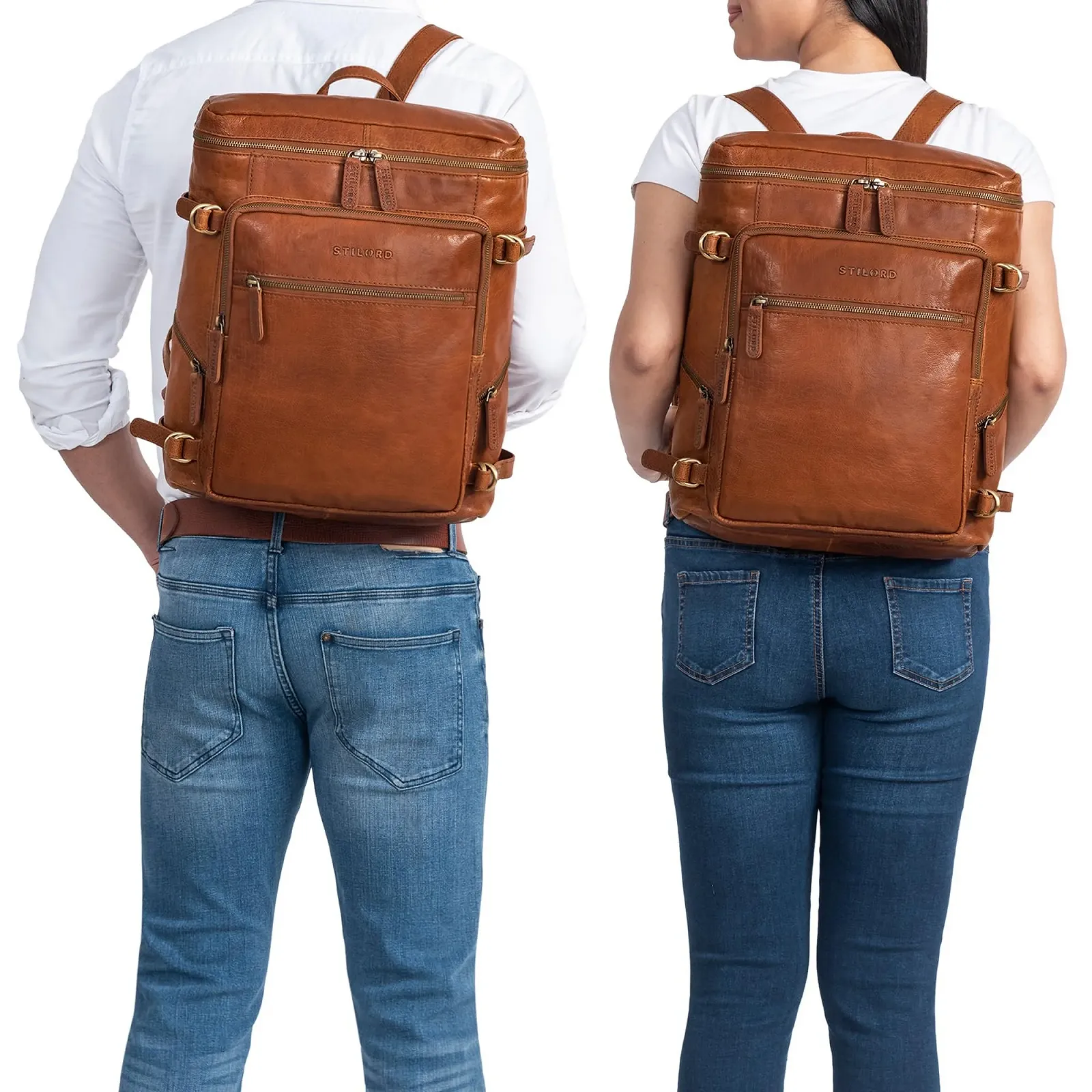 Рюкзак для ноутбука STILORD Alvar 15.6 дюймов Кожаный Коричневый, фото №1