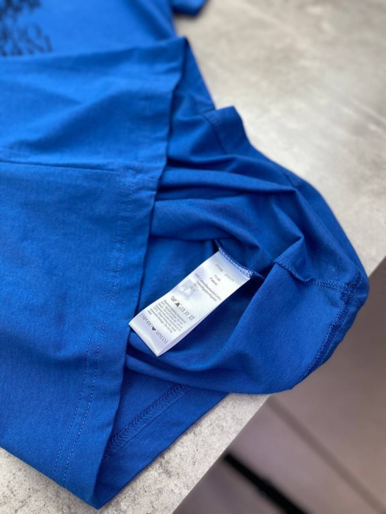 Футболка Armani синяя f492, фото №4