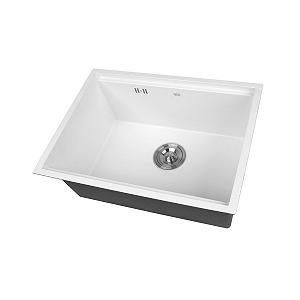 Кухонна мийка біла під стільницю 1 мм з нержавійки Nett NW-5742 synthetic.ua - Фото 1