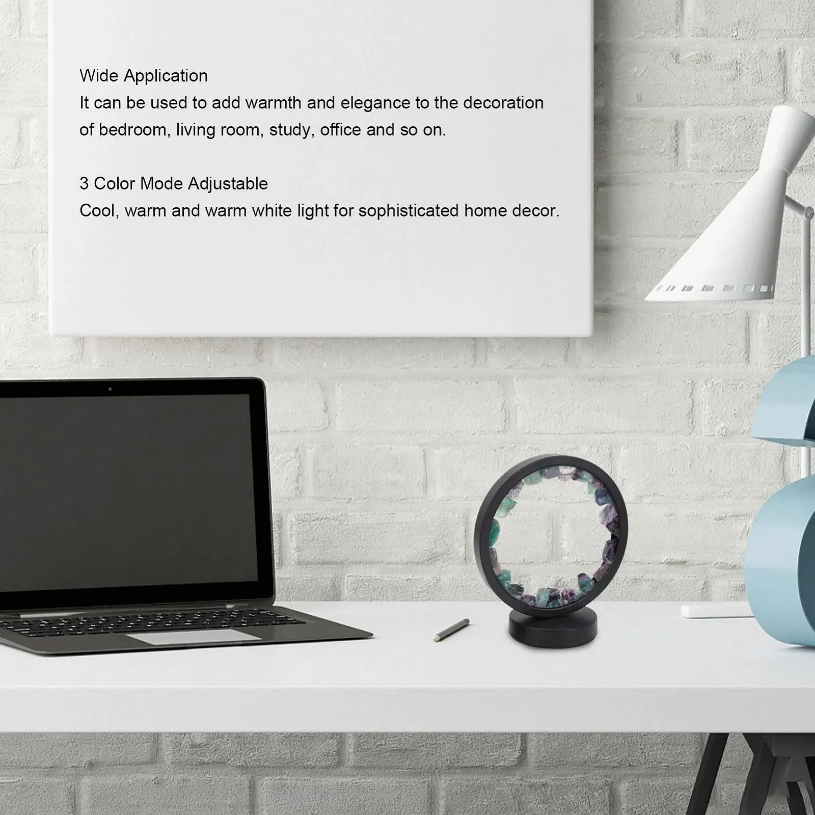 Настільна лампа з кристалів HEEPDD регульовані колірні режими унікальний дизайн, фото №4