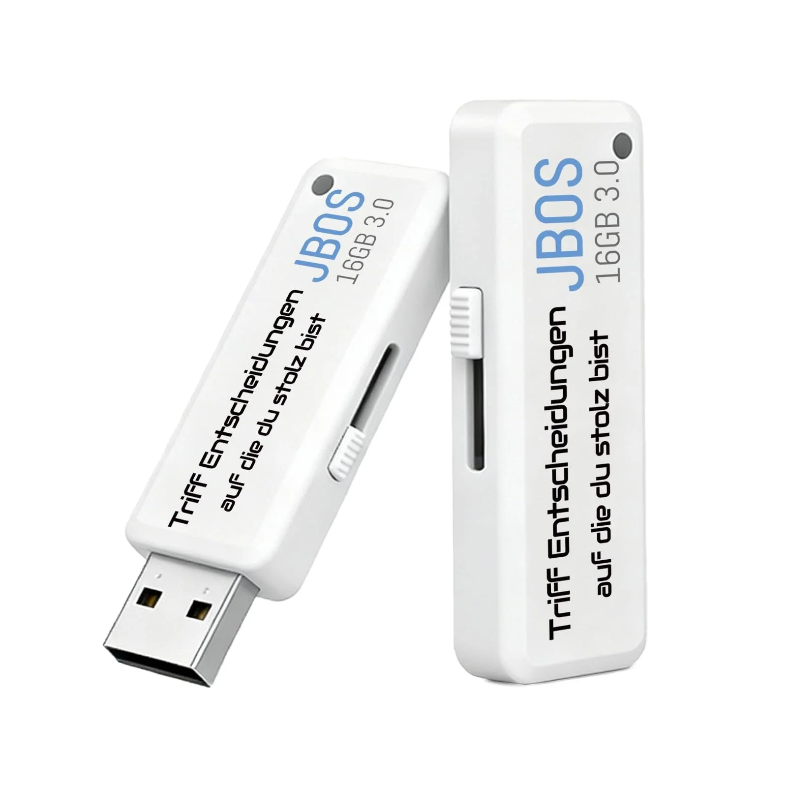 USB-флеш-накопичувач JBOS 16 ГБ USB 3.0 Slider White, фото №2