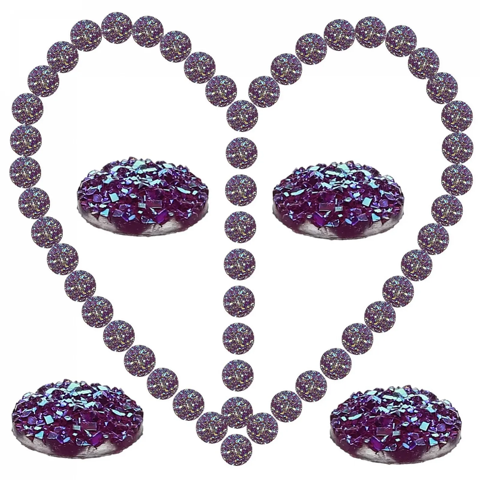 Стрази DECHOUS Плоскі 500 шт., фіолетові, смола, фото №3