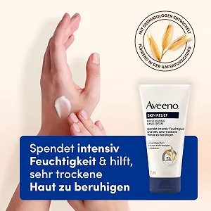 Крем для рук Aveeno Skin Relief Без запаха с успокаивающим тройным овсяным комплексом для очень сухой, чувствительной кожи, 75 мл synthetic.ua - Фото 1
