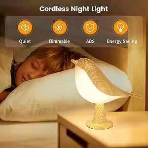 Настільна лампа LED Бездротова Акумуляторна 1800 мАг Птах Біла synthetic.ua - Фото 1