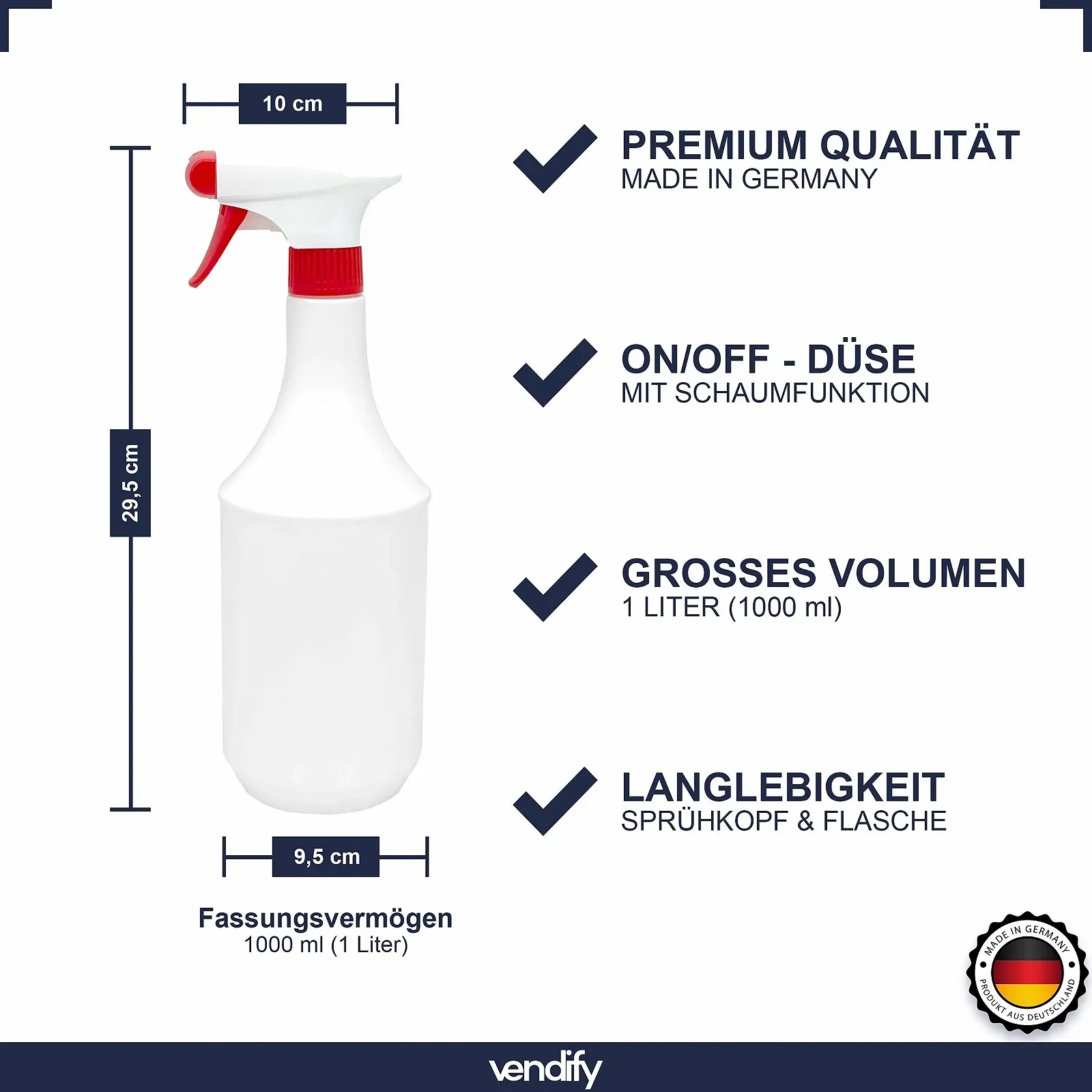 Пульверизатор vendify 1 л з пінною насадкою, фото №2 Пульверизатор vendify 1 л з пінною насадкою, фото №2
