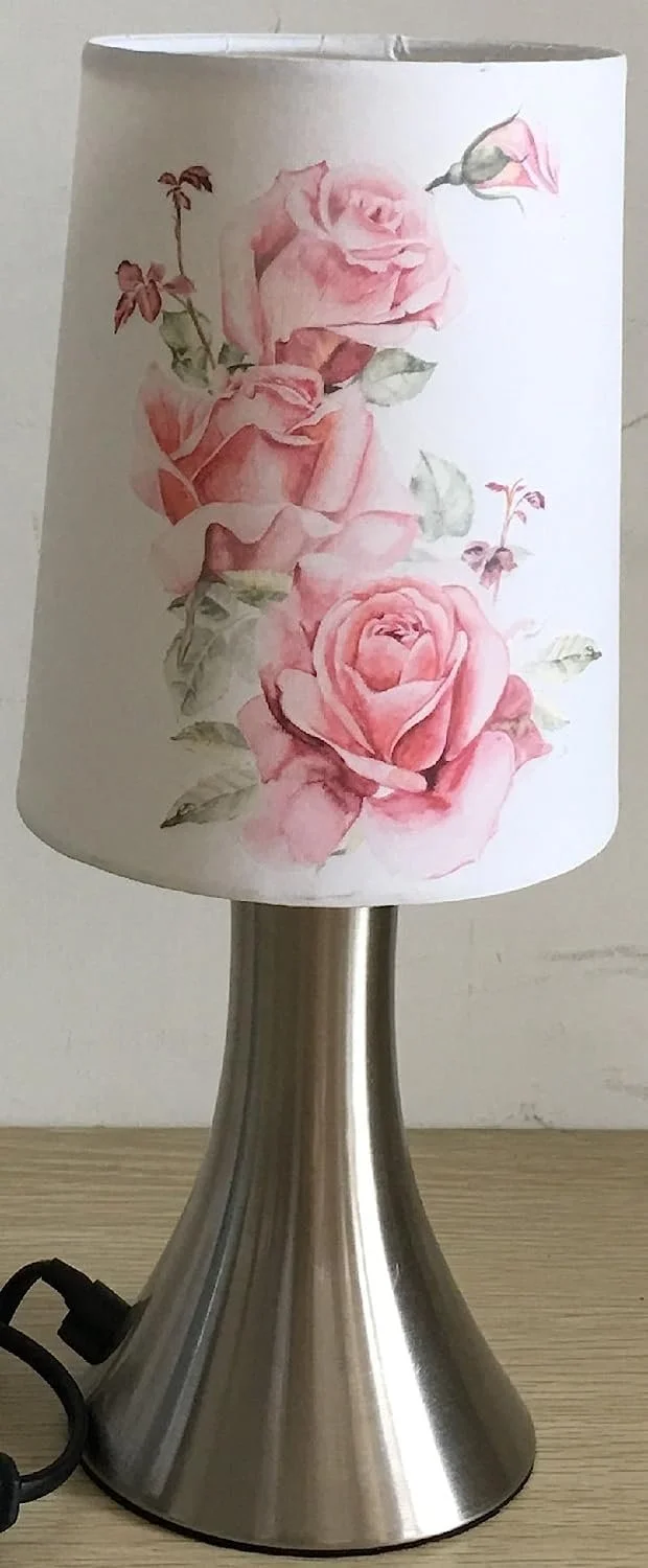 Настільна лампа Luna24 16719 Touch Lamp with Rose Print, фото №3