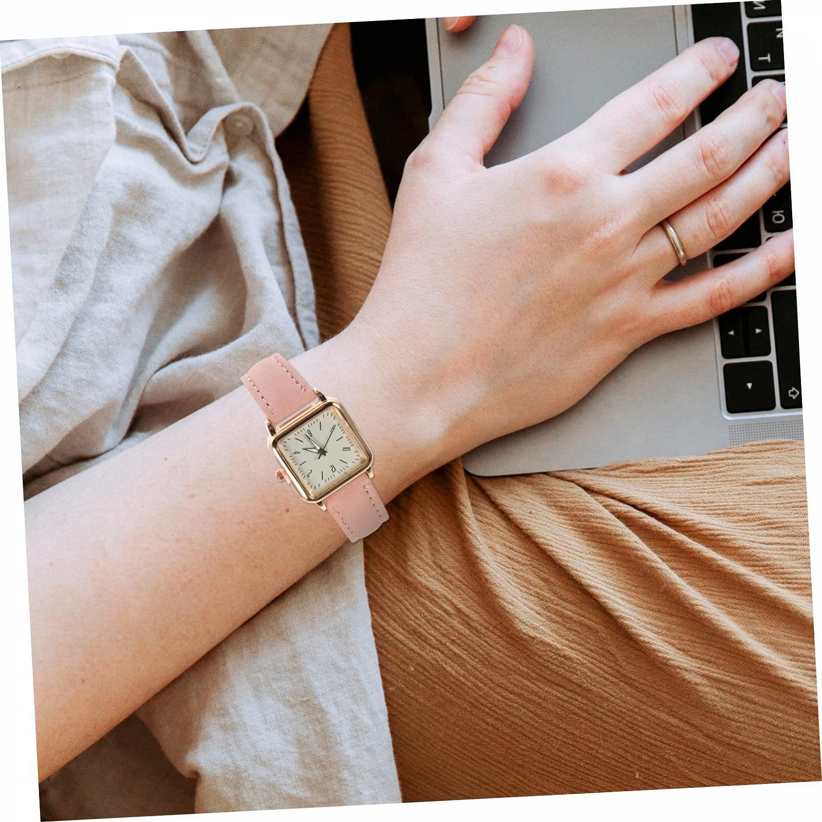 Женские часы Healvian Модные Noctilucce Регулируемые с элегантным дизайном, розовый, Ремешок, фото №5