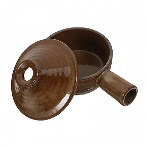 Кастрюля-кокотница Керамическая Жаростойкая для микроволновой печи с крышкой - Фото 1