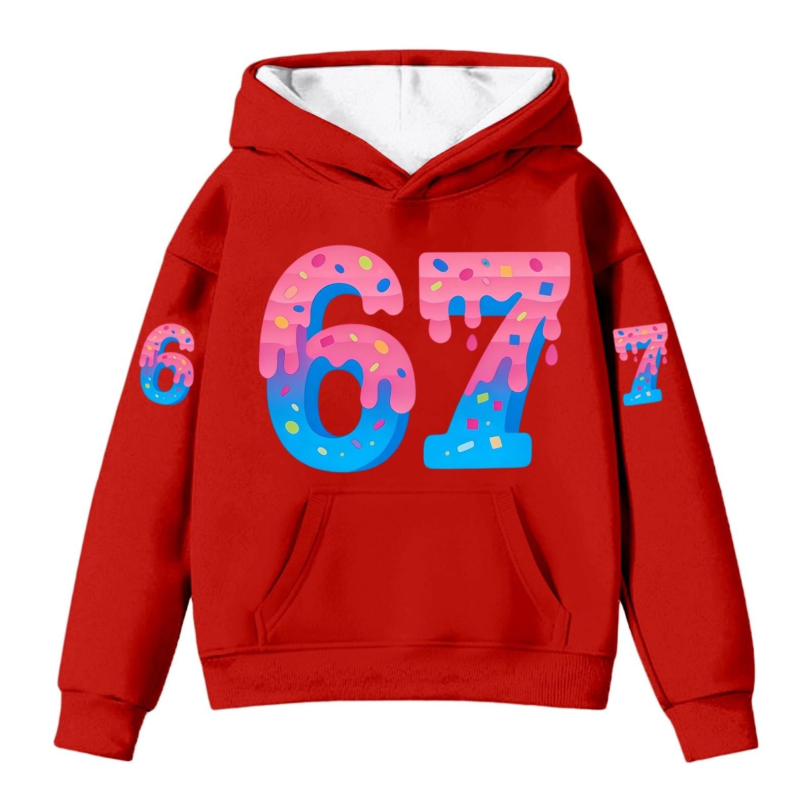 Худі з мемом 67 для хлопчиків, толстовка з довгими рукавами та капюшоном, фото №6