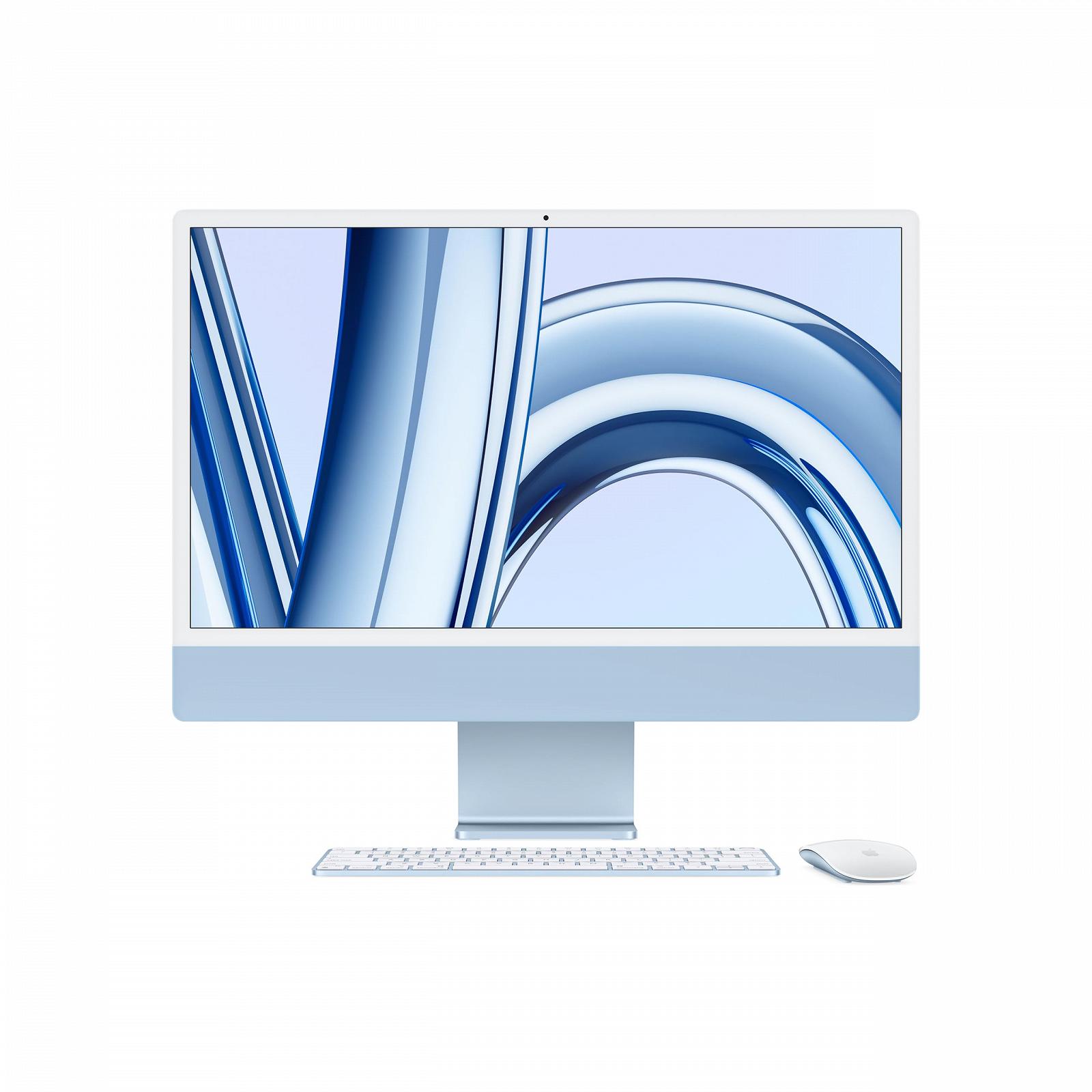 Моноблок Apple iMac 2023 с чипом M3: 8-ядерный CPU, 10-ядерный GPU, 24" 4.5K Retina дисплей, 8GB общей памяти, 512GB SSD памяти. Голубой, фото №1