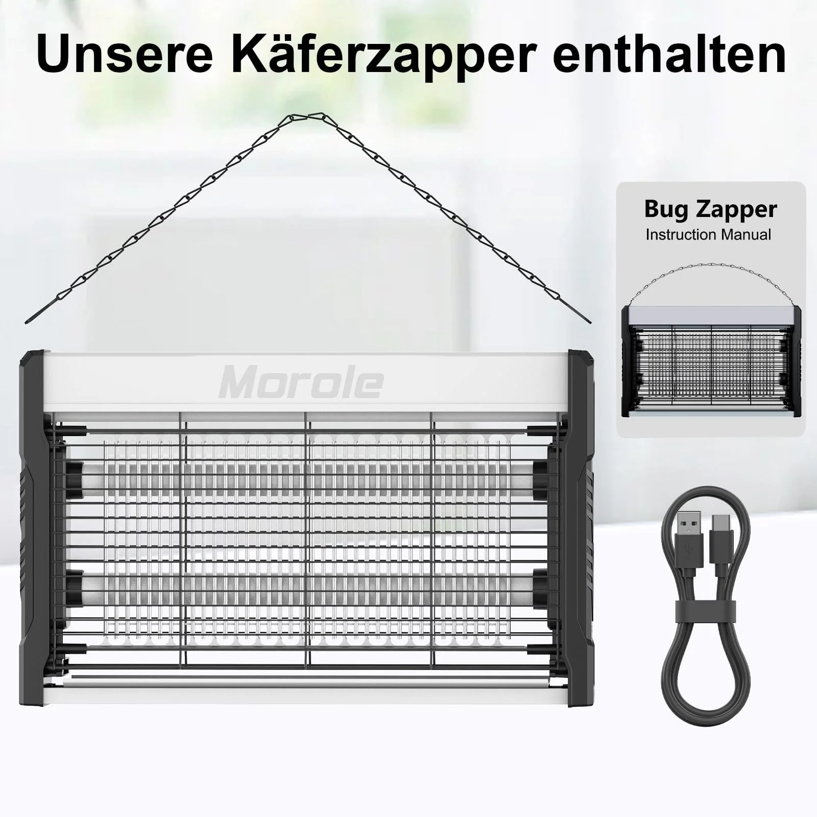 Знищувач комах електричний Mosquito Trap 3200 V Type-C Ultraviolet Indoor and Outdoor, фото №7