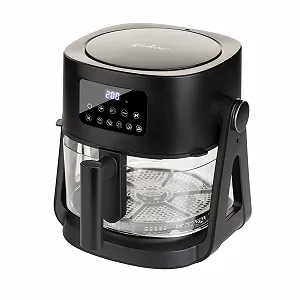 Мультипіч-мультиварка 3-в-1 ROSMARINO 4.5 л 1500 Вт Touch Glass Basket 2.5 л Black - Фото 1