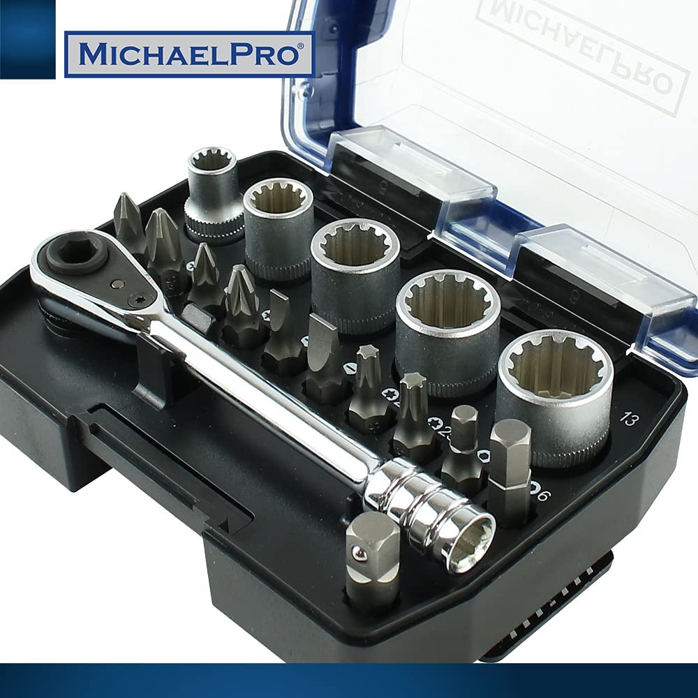 Міні викрутка MichaelPro MP012005 6,35 мм Micro Bit Ratchet High Torque 17 в 1 з бітами, клиновидними флейтами та адаптером, фото №3 Міні викрутка MichaelPro MP012005 6,35 мм Micro Bit Ratchet High Torque 17 в 1 з бітами, клиновидними флейтами та адаптером, фото №3