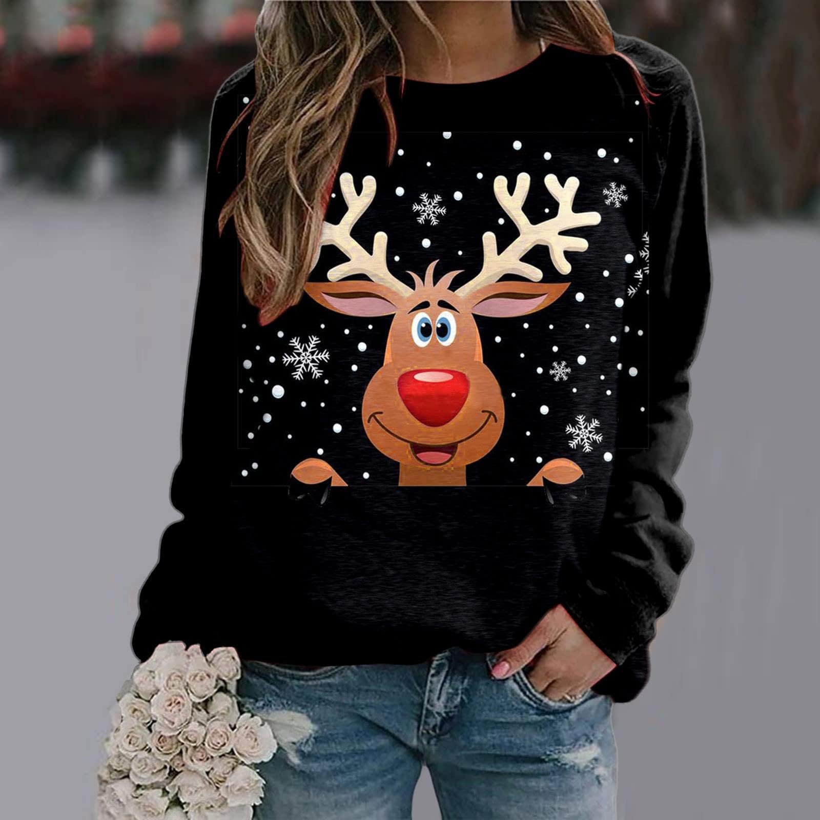 Жіночий Різдвяний світшот з круглим вирізом, фото №2 Жіночий Різдвяний світшот з круглим вирізом, фото №2