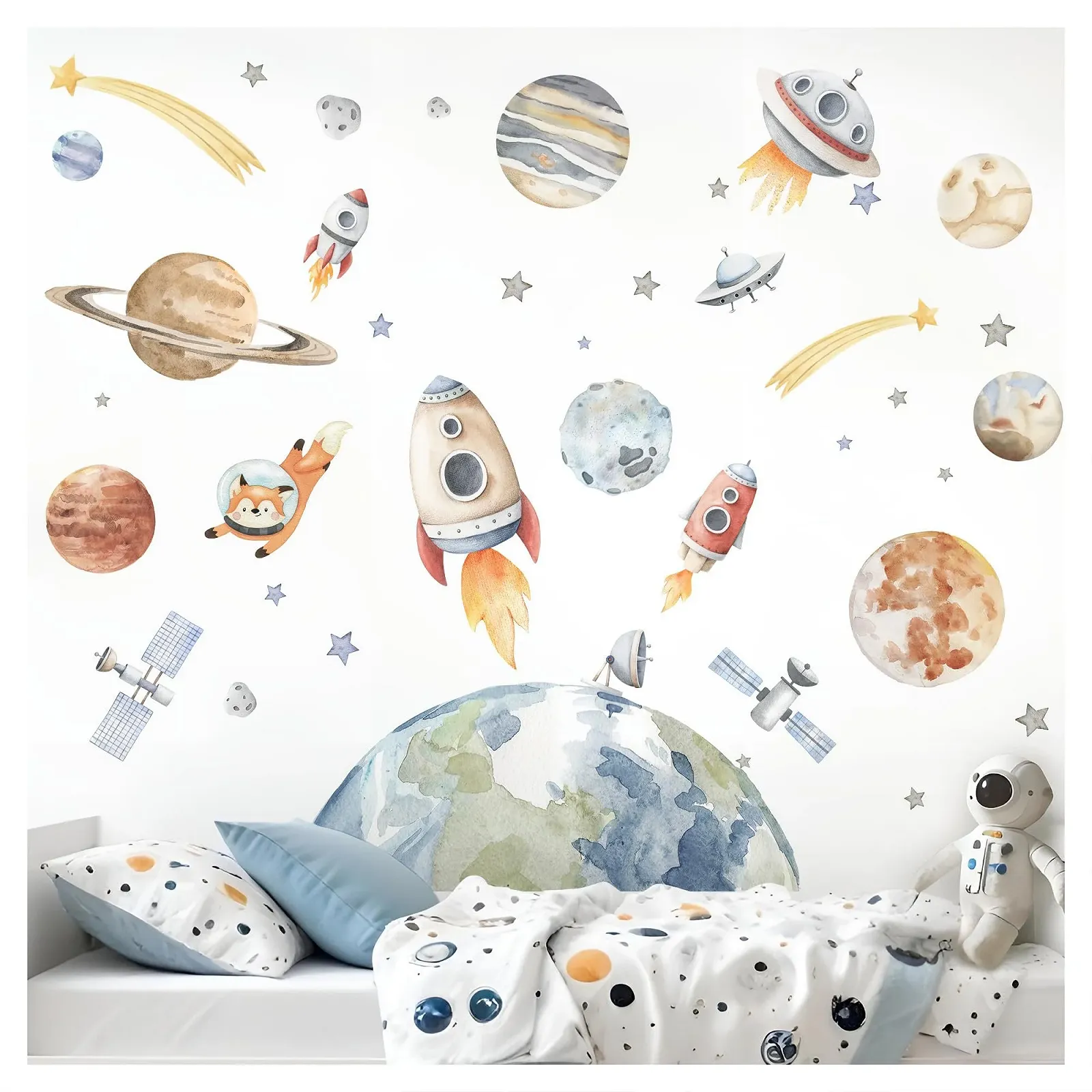 Наклейка на стену Little Deco DL5115-03 Planets Space 123 x 87 см, фото №1