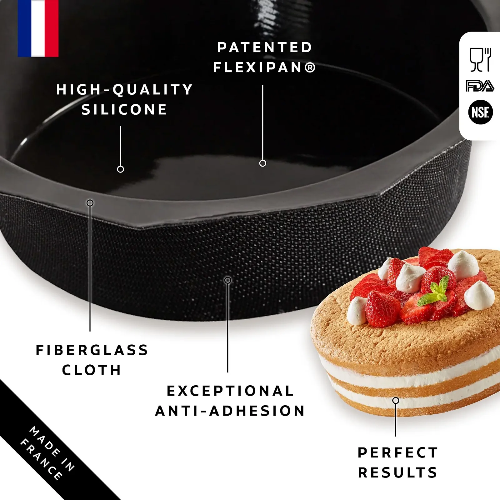 Форма для випікання Silpat Flexipan Round Genoise Cake Pan кругла антипригарна технологія Flexipan, фото №2 Форма для випікання Silpat Flexipan Round Genoise Cake Pan кругла антипригарна технологія Flexipan, фото №2