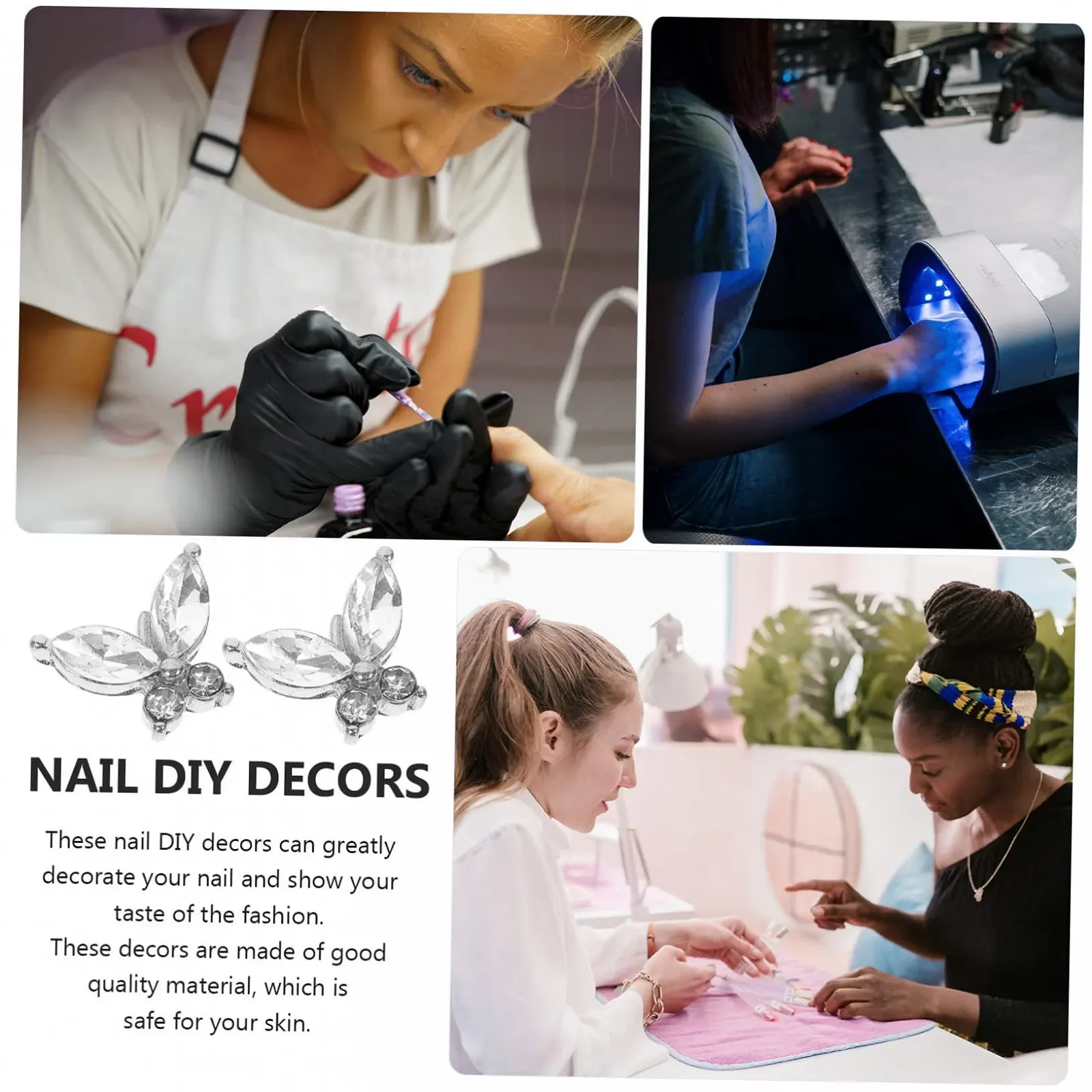 Підвіска для нігтів Метелик Healeved 2 Набори Сріблястий, x 2, фото №7