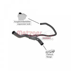 Шланг радіатора METZGER 2420081 верхній правий для FORD synthetic.ua - Фото 1