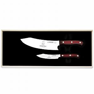 Набір ножів Giesser PremiumCut Rocking Chef 2 предмети: кухарський ніж 20 см, ніж для чищення овочів 10 см, Micarta, червоний, нержавіюча сталь - Фото 1