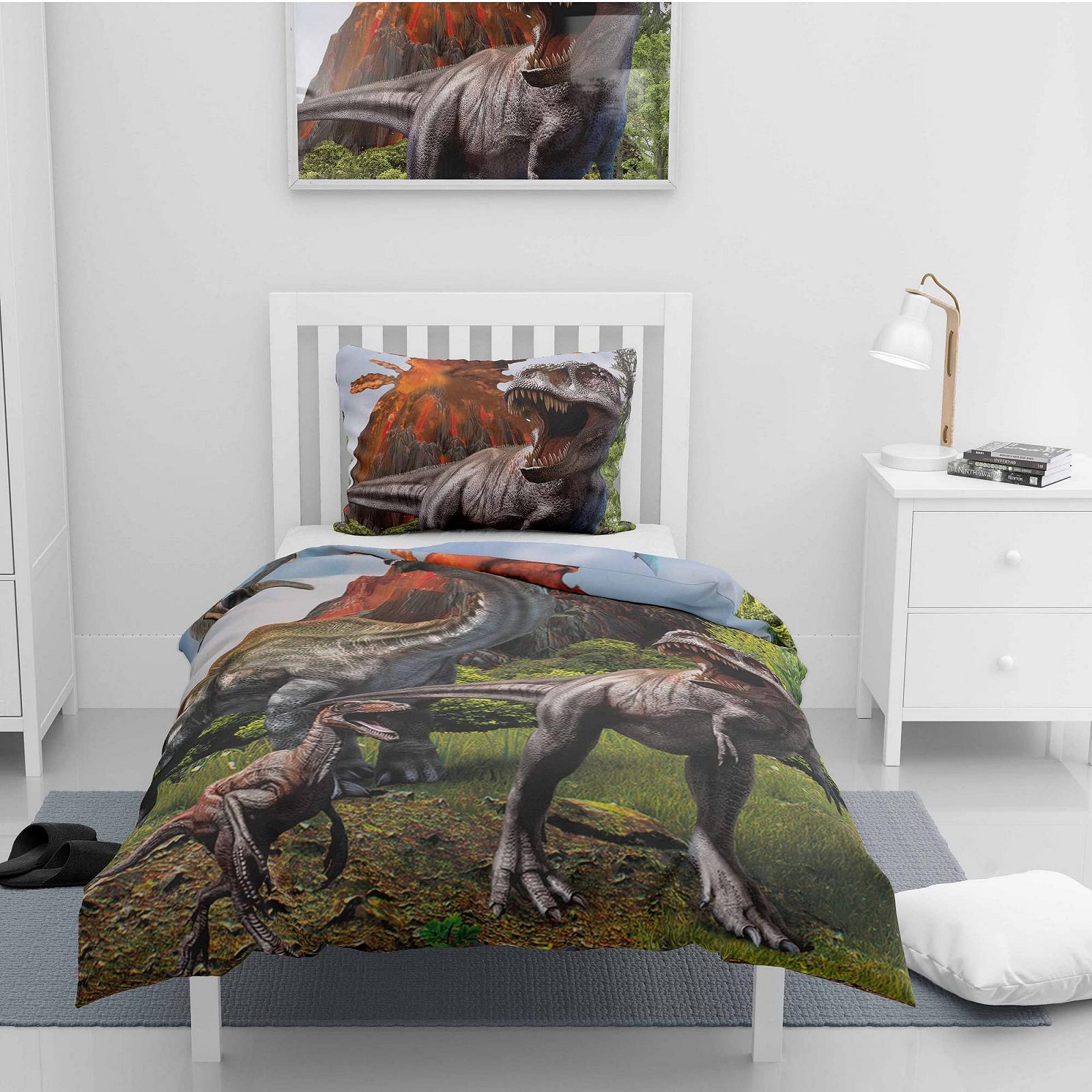 Постельное белье Familando Динозавр 135 x 200 см, 80 x 80 см, Хлопок, Разноцветный, фото №2