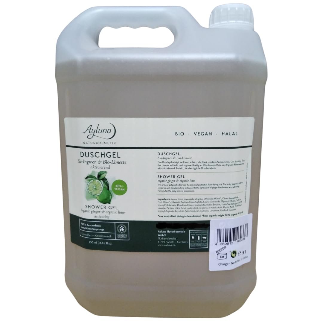 Гель для душа Ayluna Naturkosmetik Organic Ginger & Organic Lime Organic & Vegan 5 л, фото №1