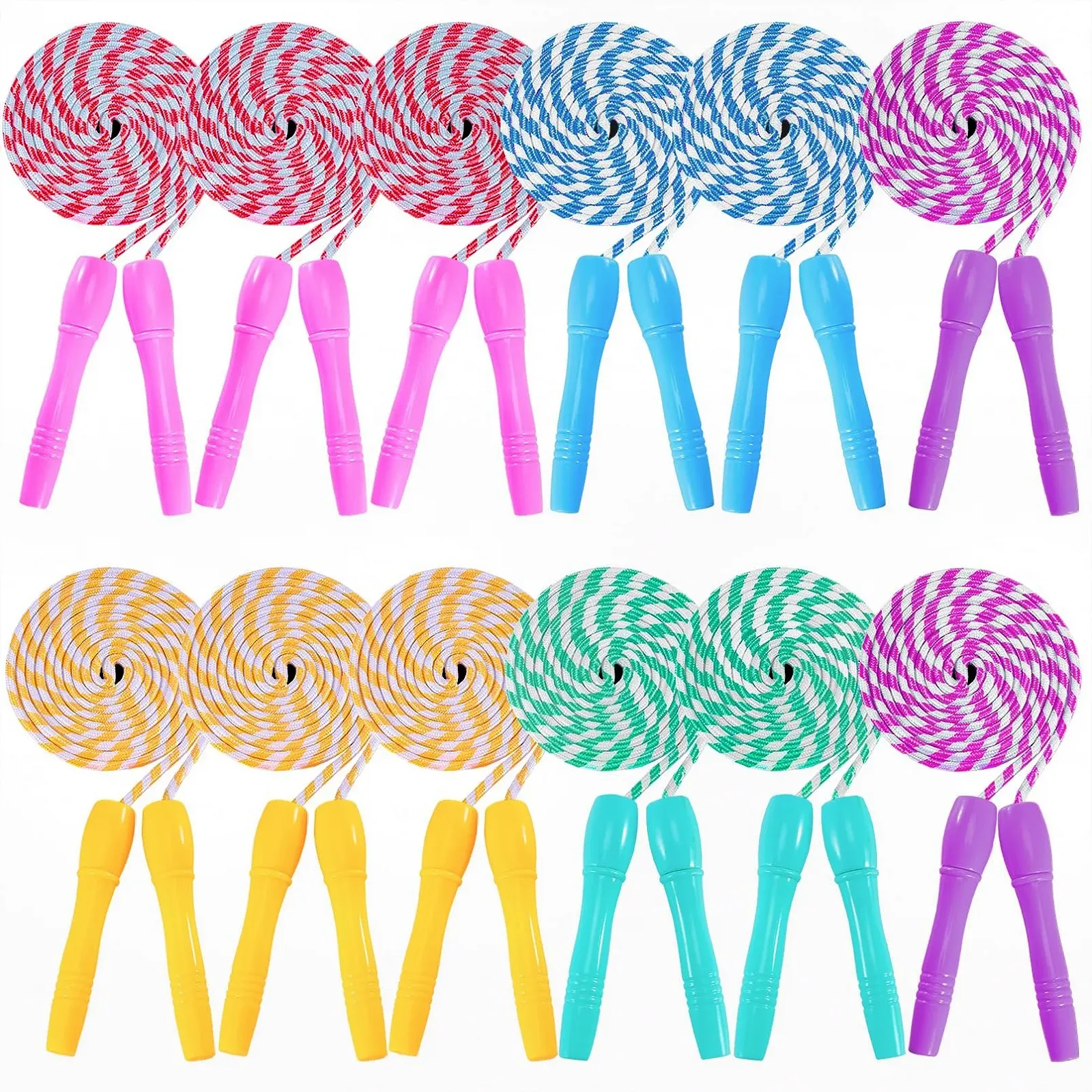 Скакалка дитяча Pack of 12 Adjustable Cotton Rope, фото №1