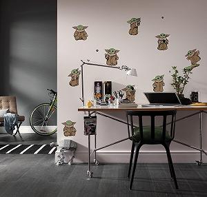 Наклейка на стену Komar Star Wars The Mandalorian Grogu The Cutest 50 x 70 см Brown Green - Фото 1