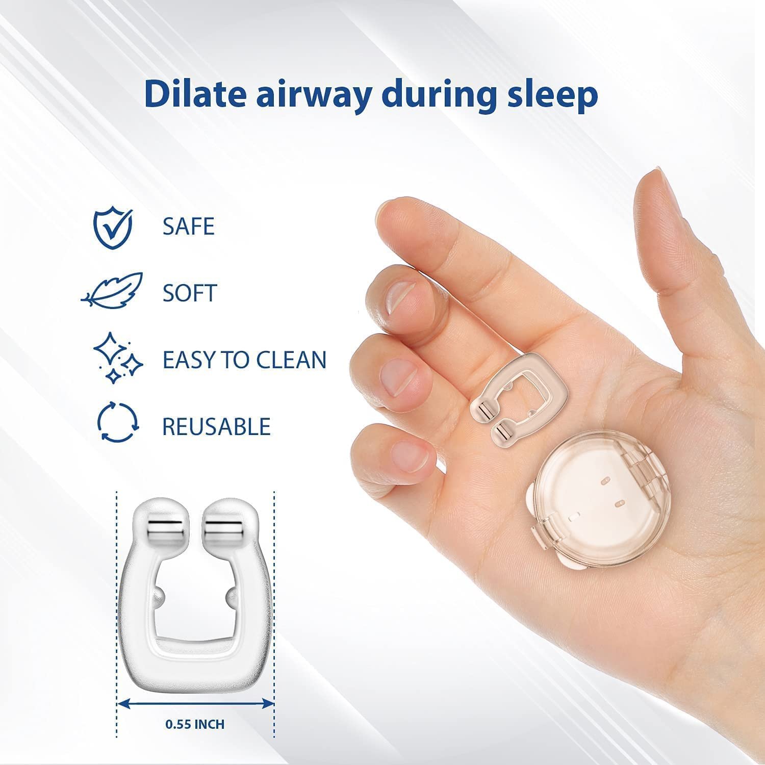 Кліпса проти хропіння Магнітна З силікону Без BPA Без запаху, фото №3 Кліпса проти хропіння Магнітна З силікону Без BPA Без запаху, фото №3