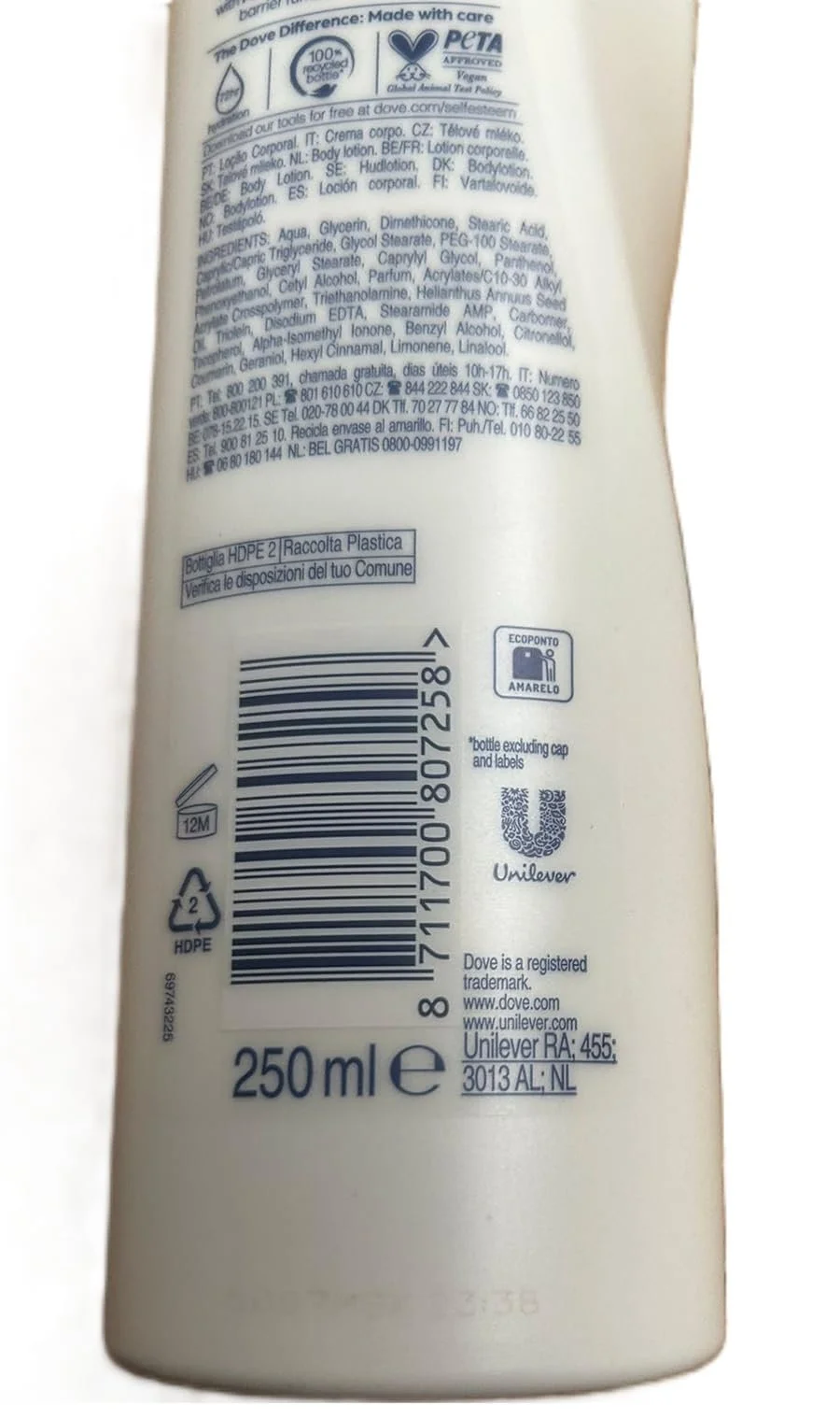 Лосьйон для тіла Dove Intense Care для дуже сухої шкіри 250 мл, 6 штук в упаковці, фото №2